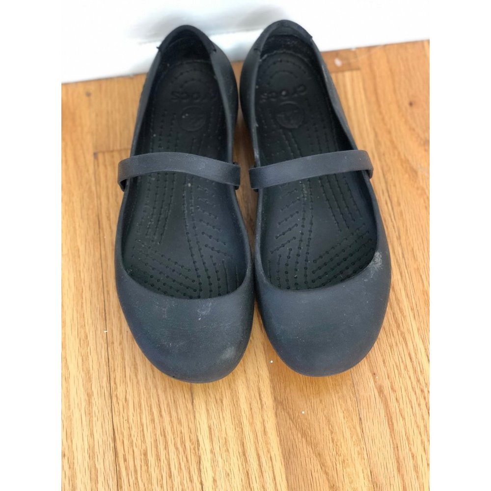 Black Mary Janes style CROCS size 9w